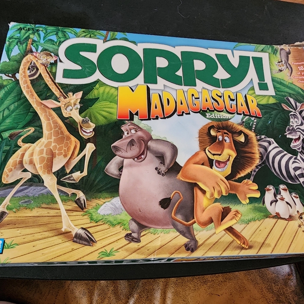 2005 Sorry Madagascar Edition Ages 6+ Parker Brothers Sorry!